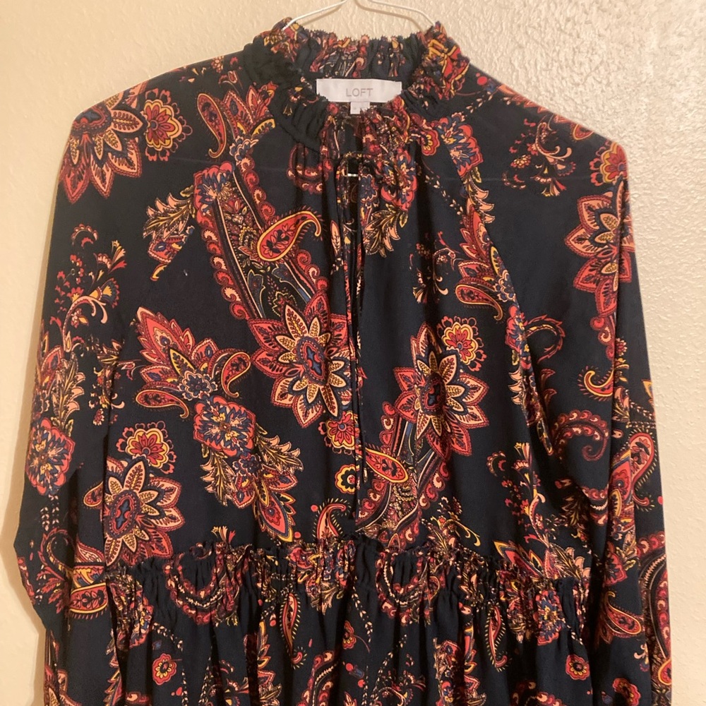 Loft Paisley Floral Blouse, Size M